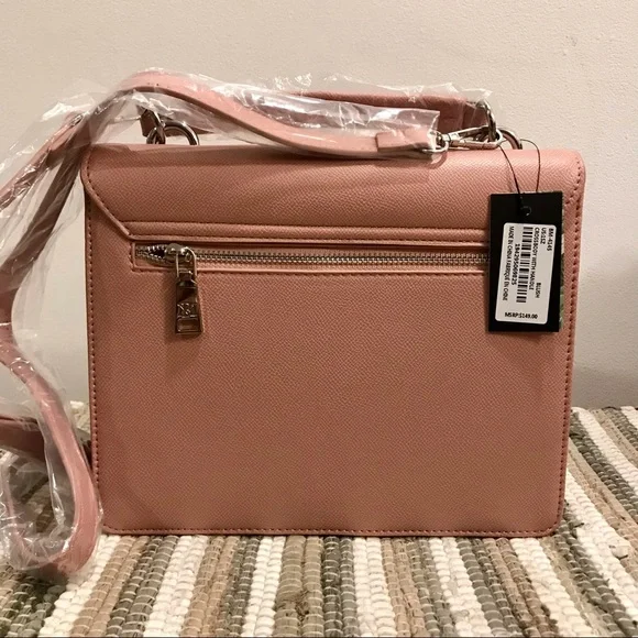 PRIVATELY SOLD!!! Badgley Mishka pink vegan leather and silver metal crossbody - Picture 9 of 10